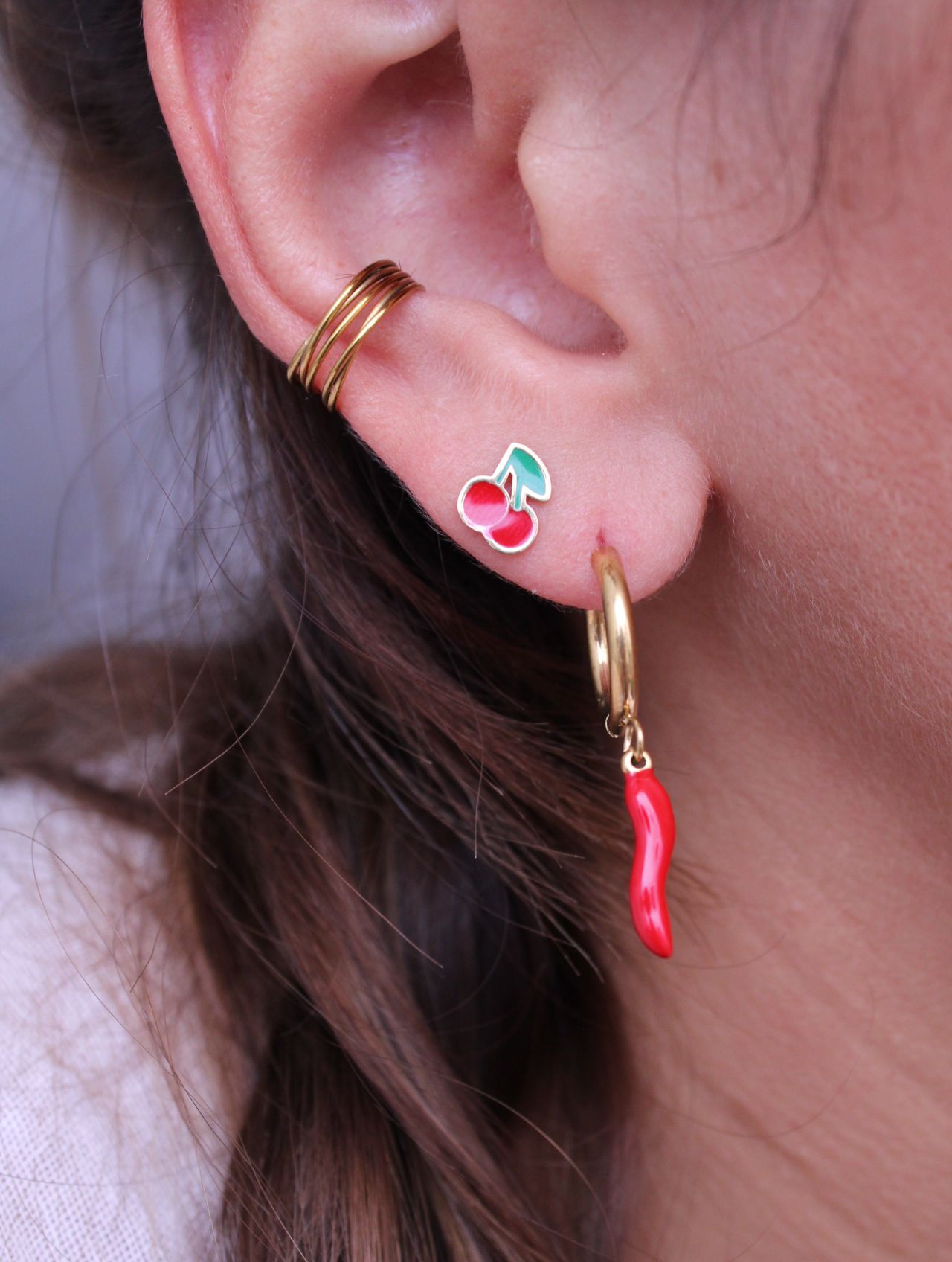 Pendientes Mini Frutas boton - hetikashop