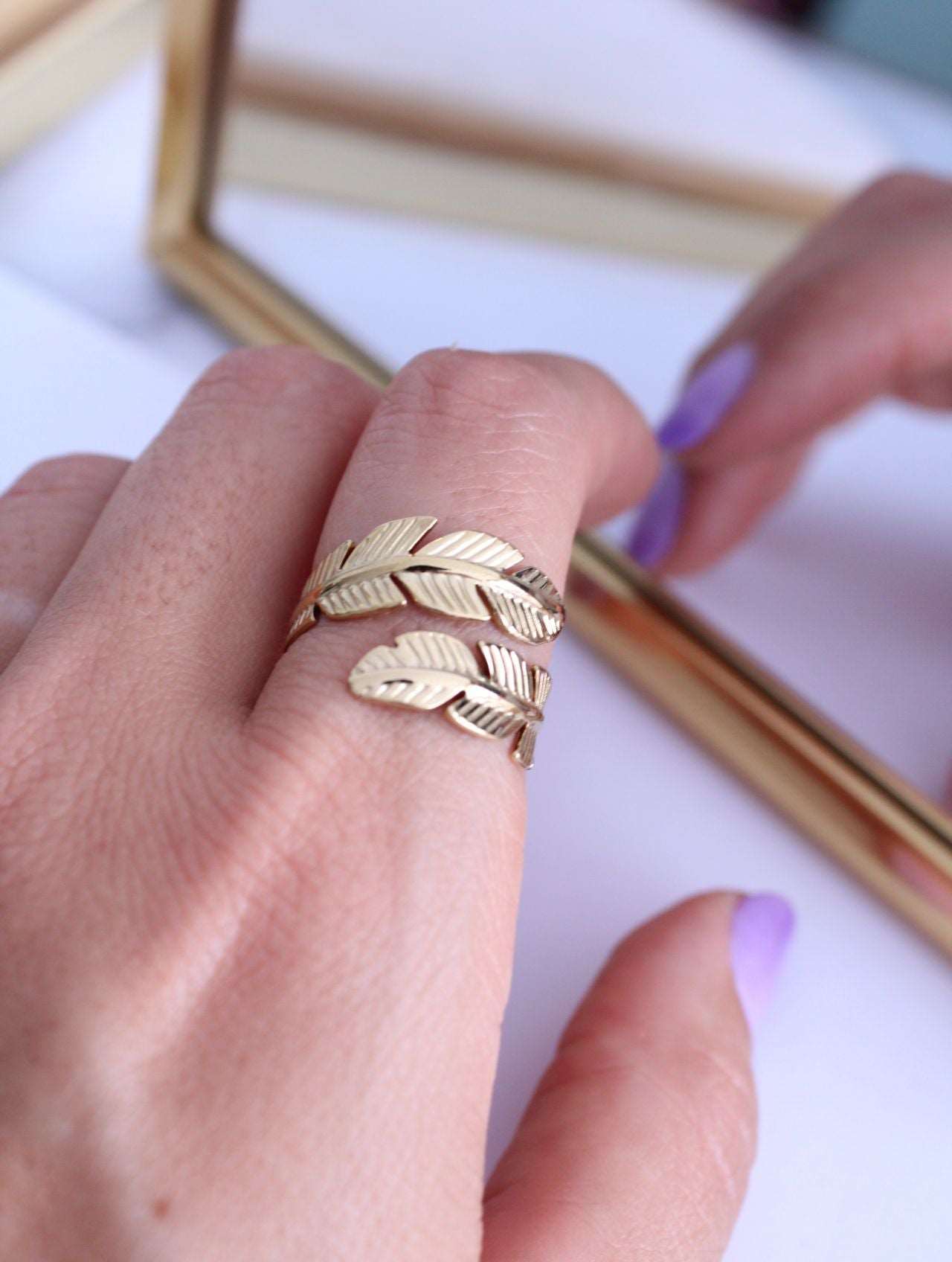 Anillo doble Pluma - hetikashop