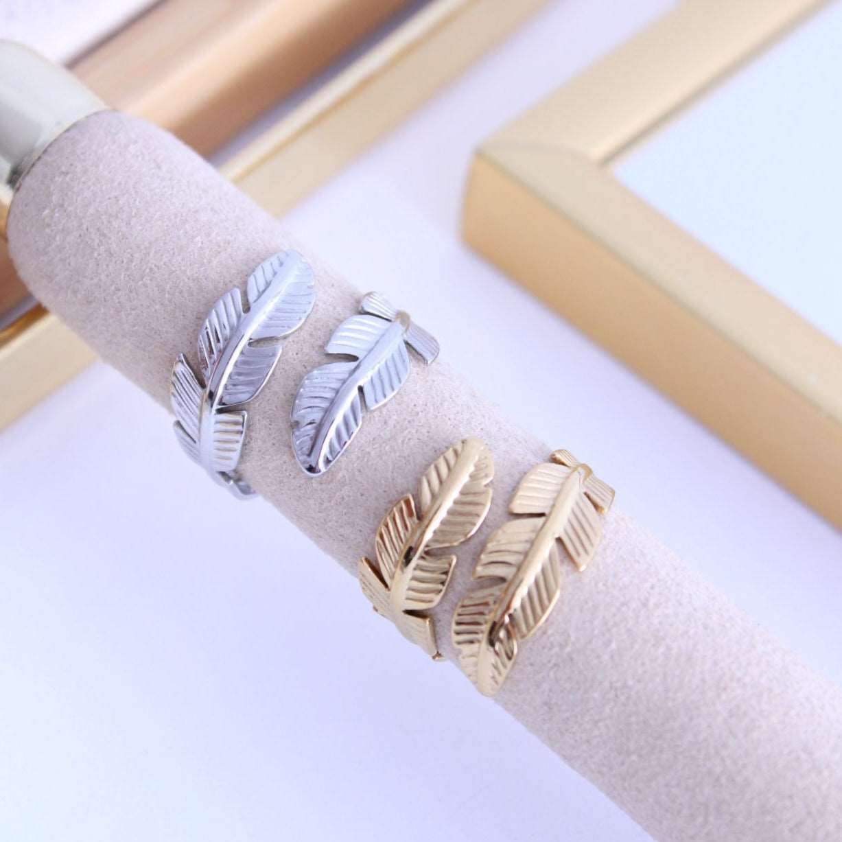 Anillo doble Pluma - hetikashop