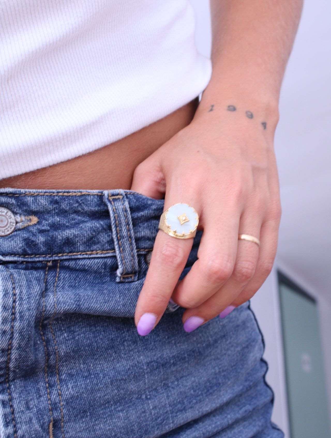 Anillo Reyn Sello Nacarado - hetikashop