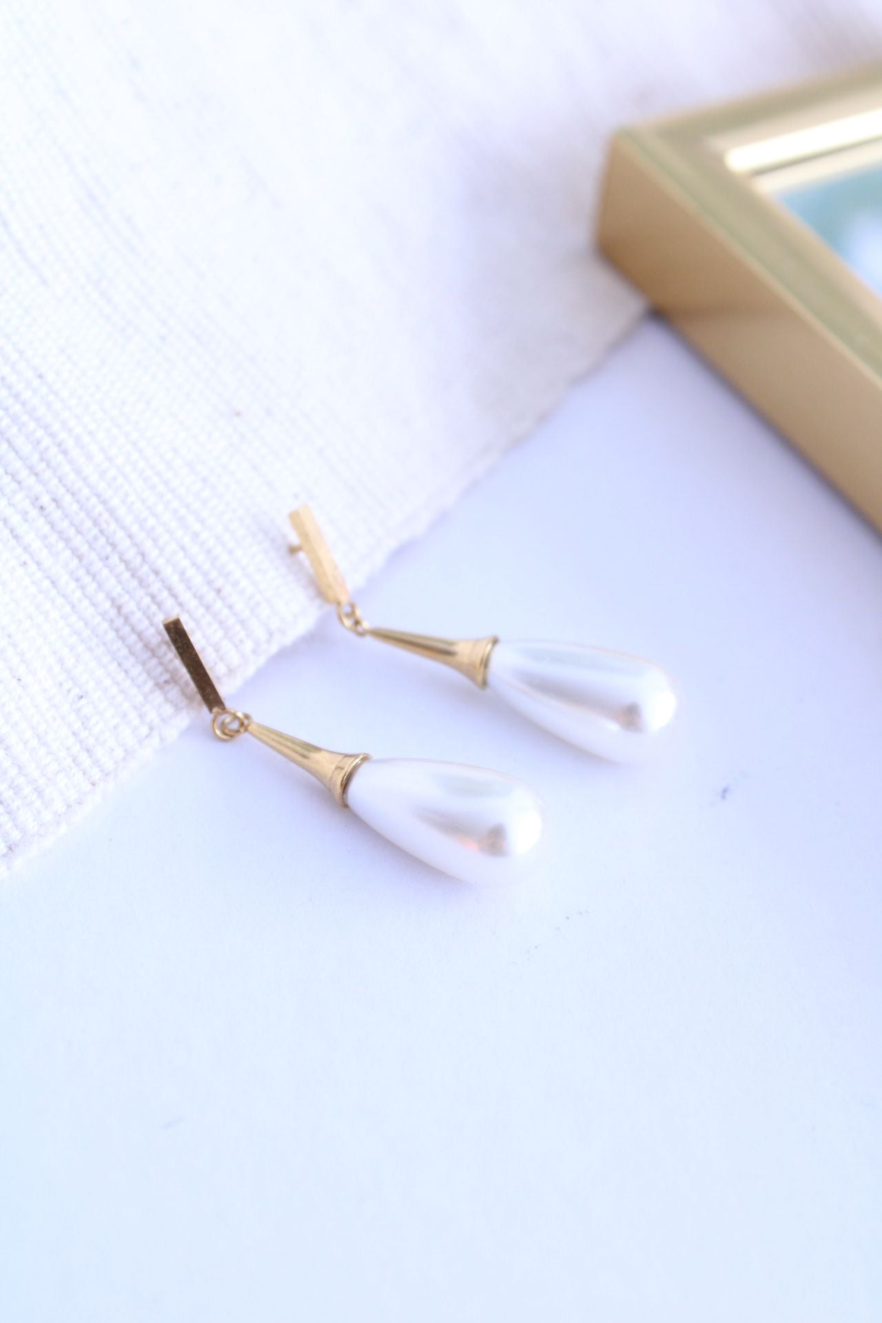 Pendiente Gota de Agua Perla - hetikashop