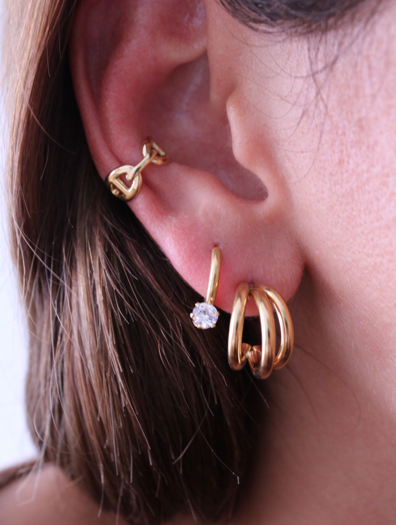 Pendientes triple Aro Gazzo - hetikashop