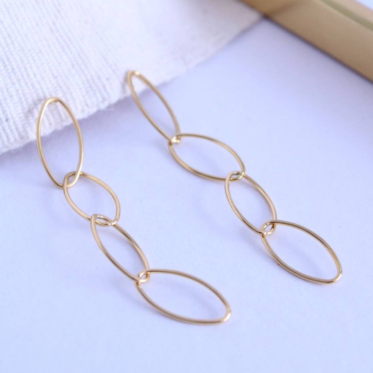Pendientes Oval en cadena - hetikashop