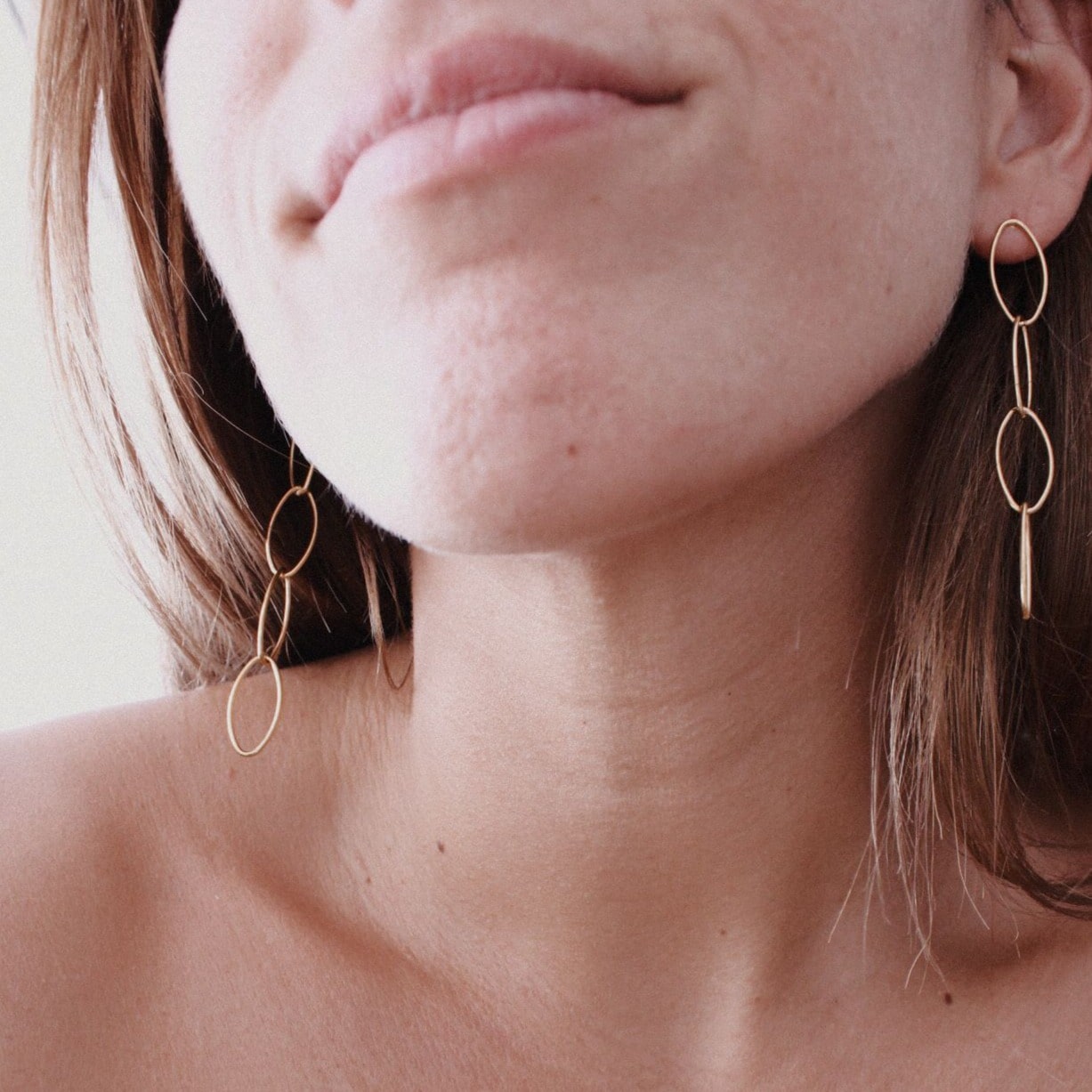 Pendientes Oval en cadena - hetikashop