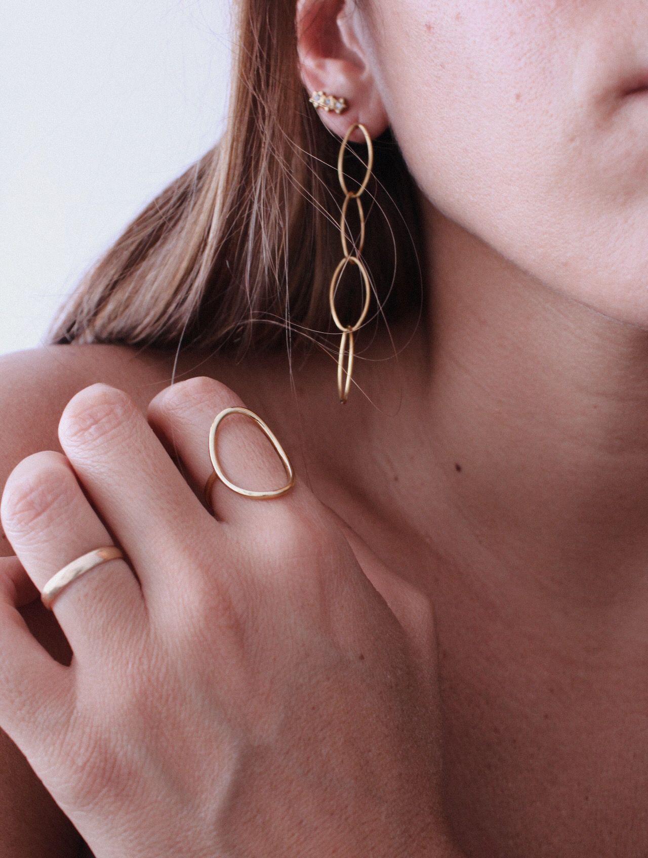 Pendientes Oval en cadena - hetikashop