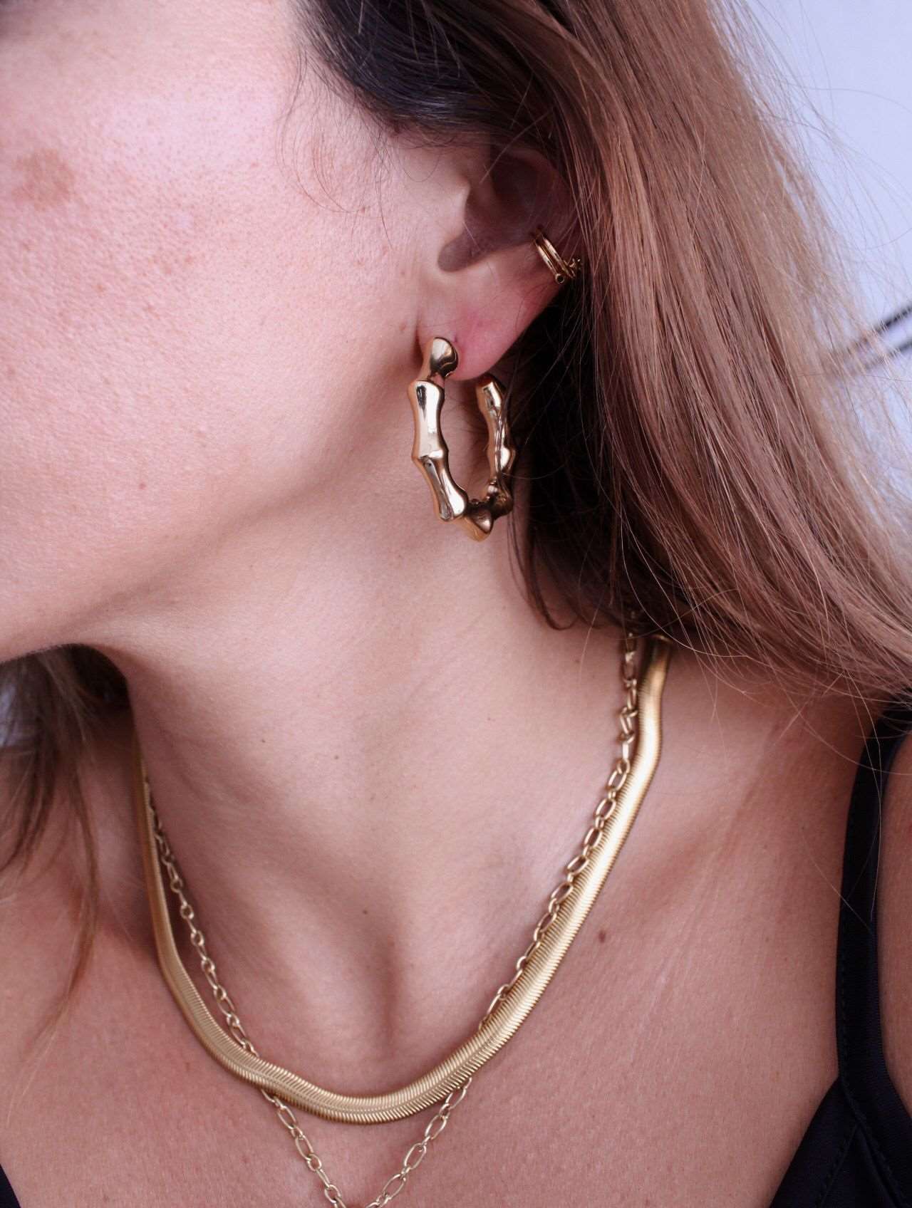Pendientes Aro Bambú inflado. - hetikashop