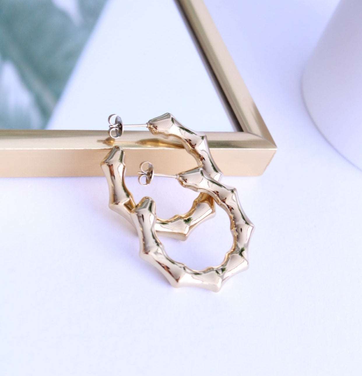 Pendientes Aro Bambú inflado. - hetikashop