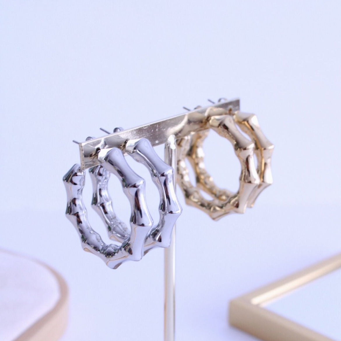 Pendientes Aro Bambú inflado. - hetikashop