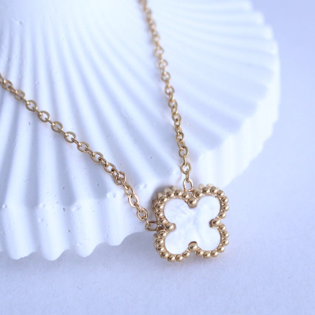 Collar Trebol Blanco