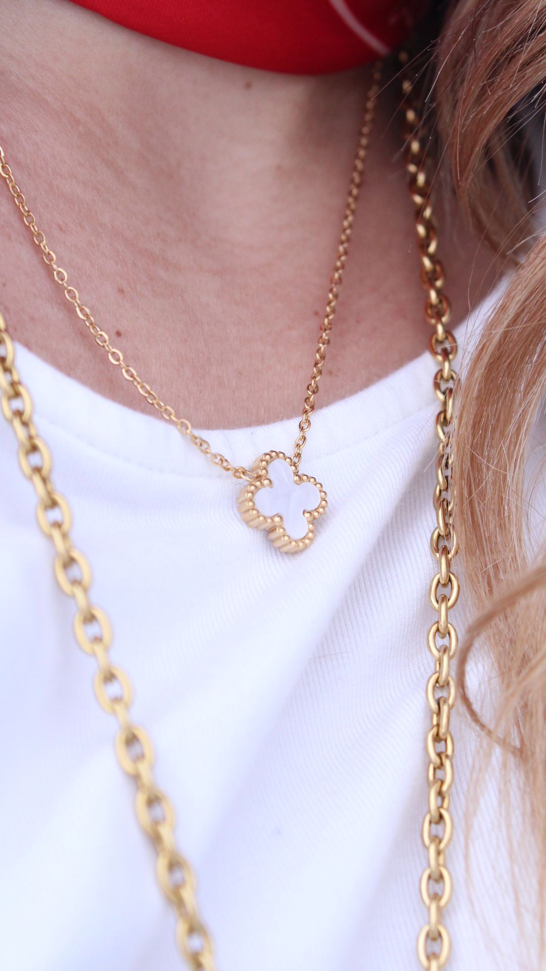 Collar Trebol Blanco