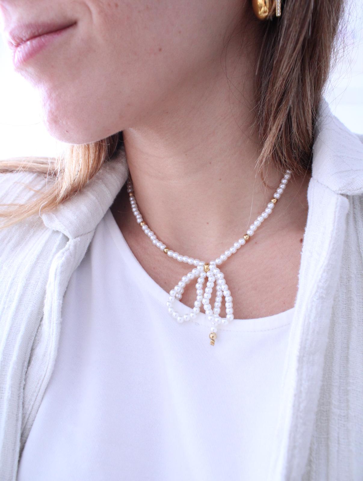 Collar Lazo perlas