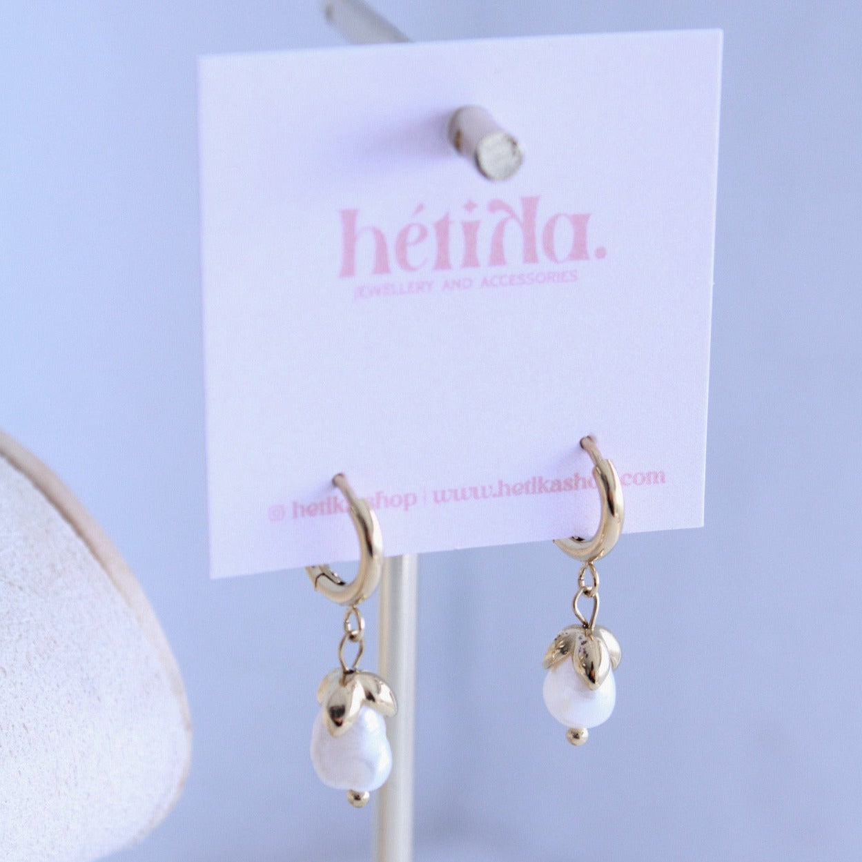 Pendientes PERNAF - Perla natural en flor