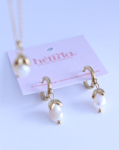 Pendientes PERNAF - Perla natural en flor