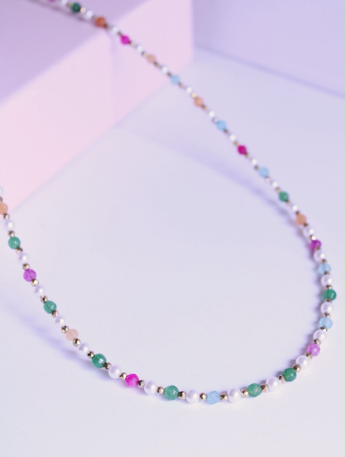 Collar Aurora – Perlas y Piedras Naturales Facetadas