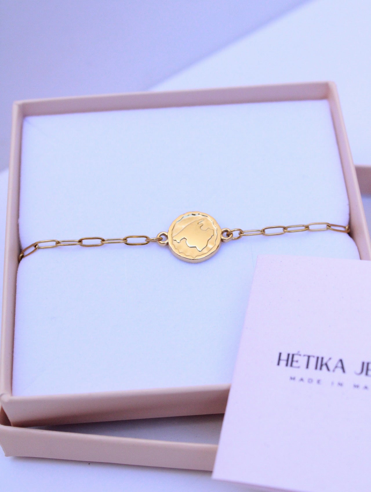 Pulsera Moneda Mallorca apta para playa y piscina: acero que no se oxida