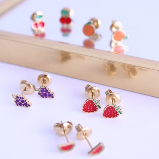 Pendientes Mini Frutas boton - hetikashop