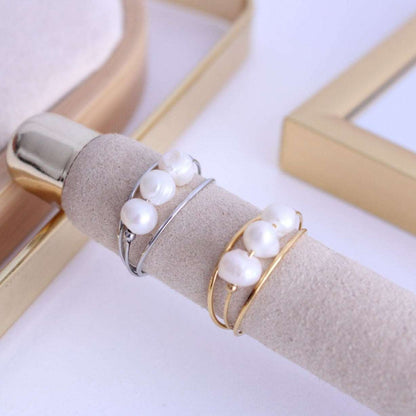 Anillo Nature Pearl Triple - hetikashop