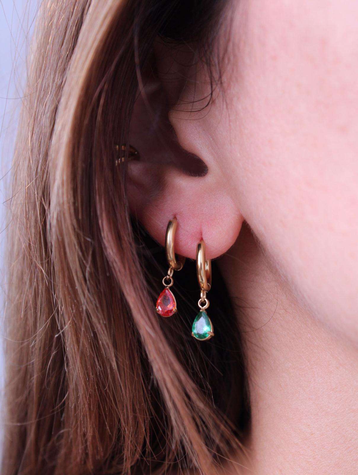 Pendientes Aro Shine Drop - hetikashop