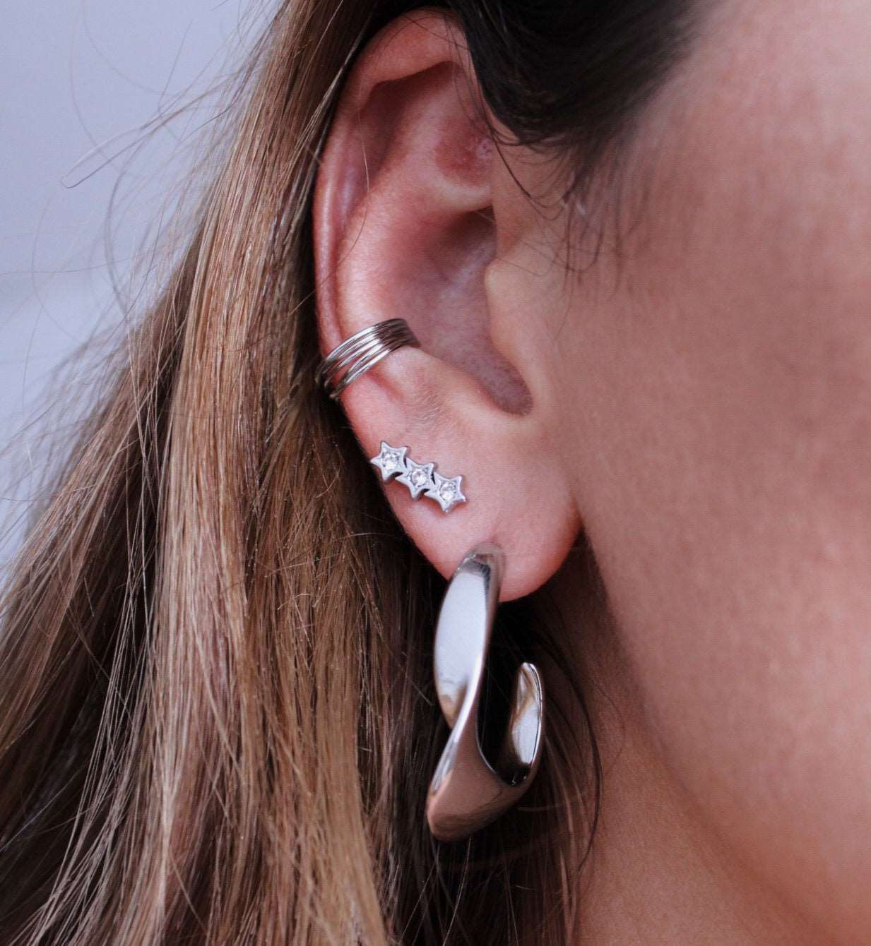 Pendientes Medio aro Oval irregular - hetikashop