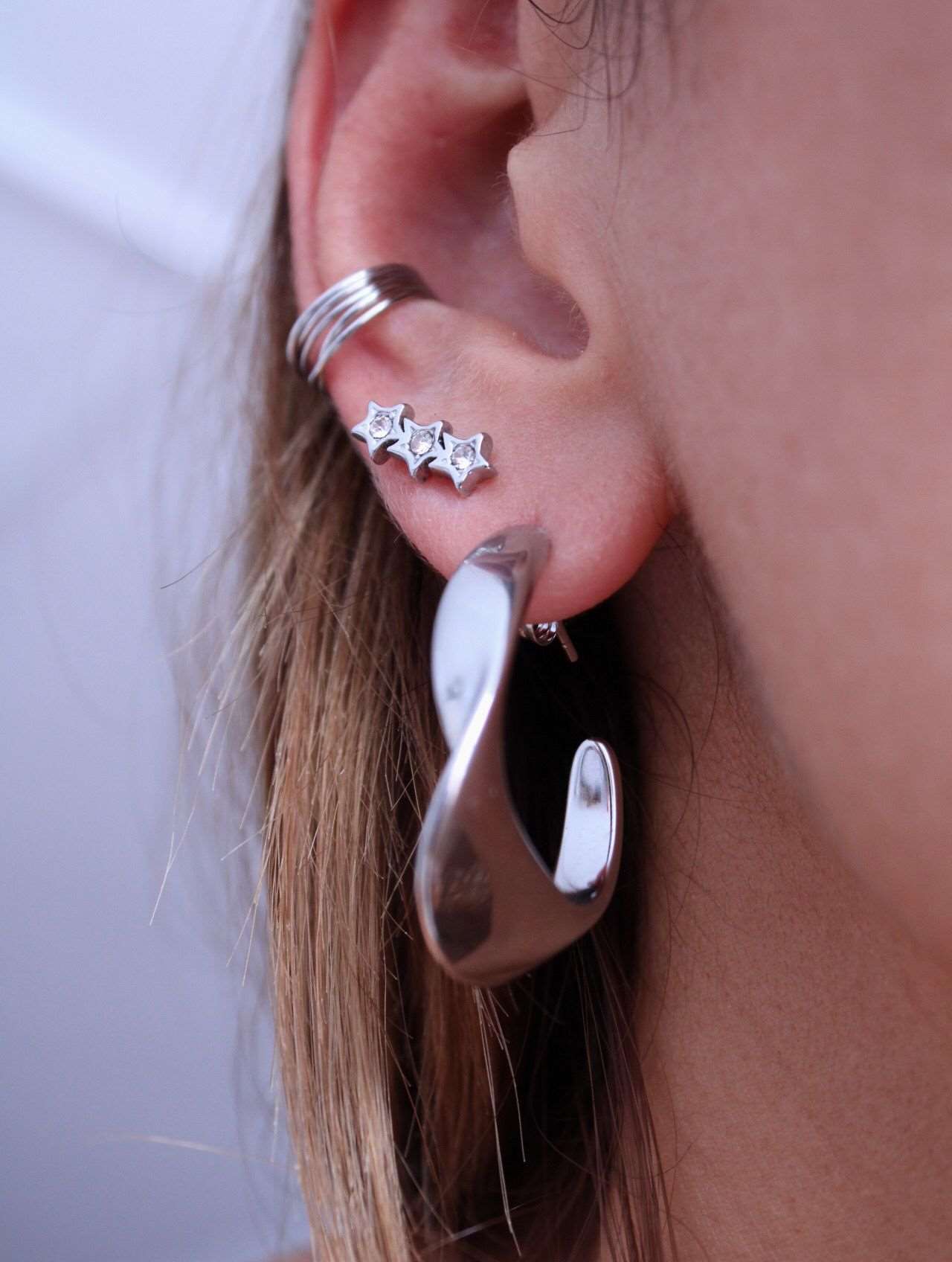 Pendientes Medio aro Oval irregular - hetikashop