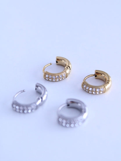 Pendientes Aro Minimal con Circonitas