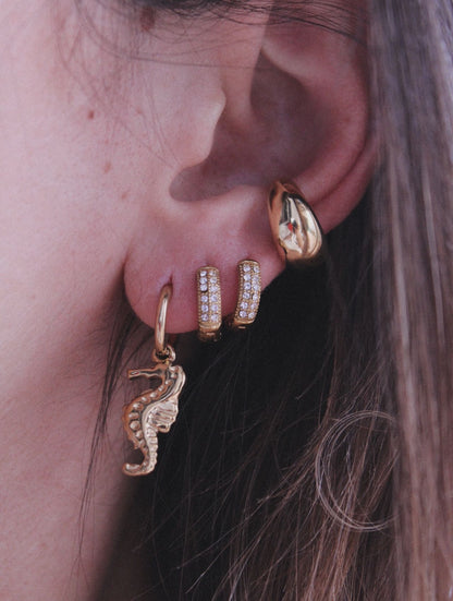 Pendientes Aro Minimal con Circonitas