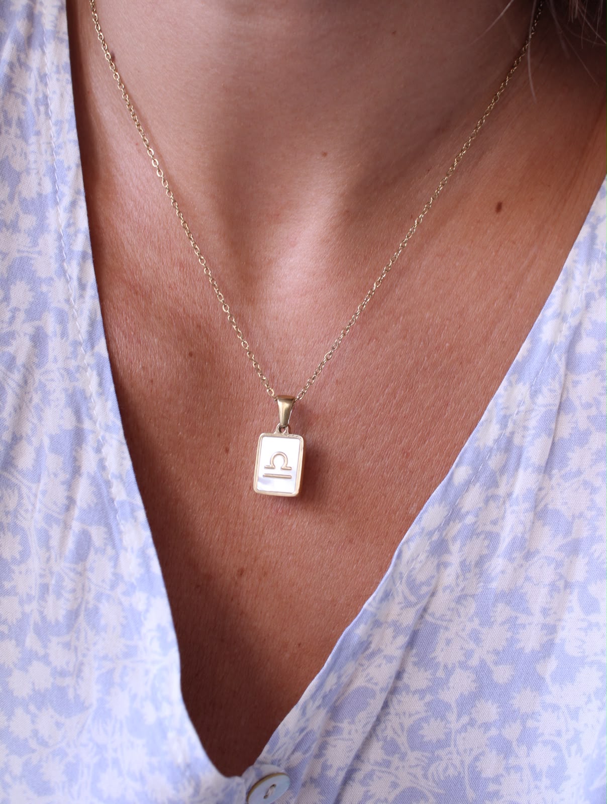 Collar signo zodiacal Libra, regalo de joyería resistente al agua