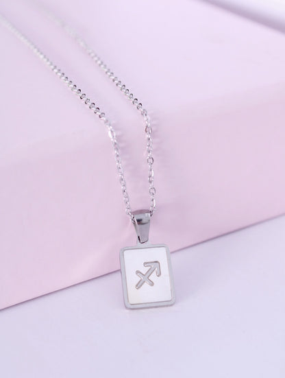 Collar Sagitario con cadena fina ajustable de acero inoxidable