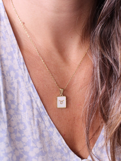 Collar Tauro con cadena fina ajustable de acero inoxidable