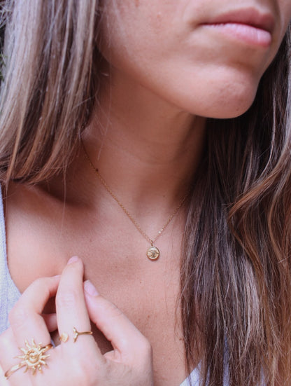 Collar ola del mar con cadena fina ajustable de acero inoxidable