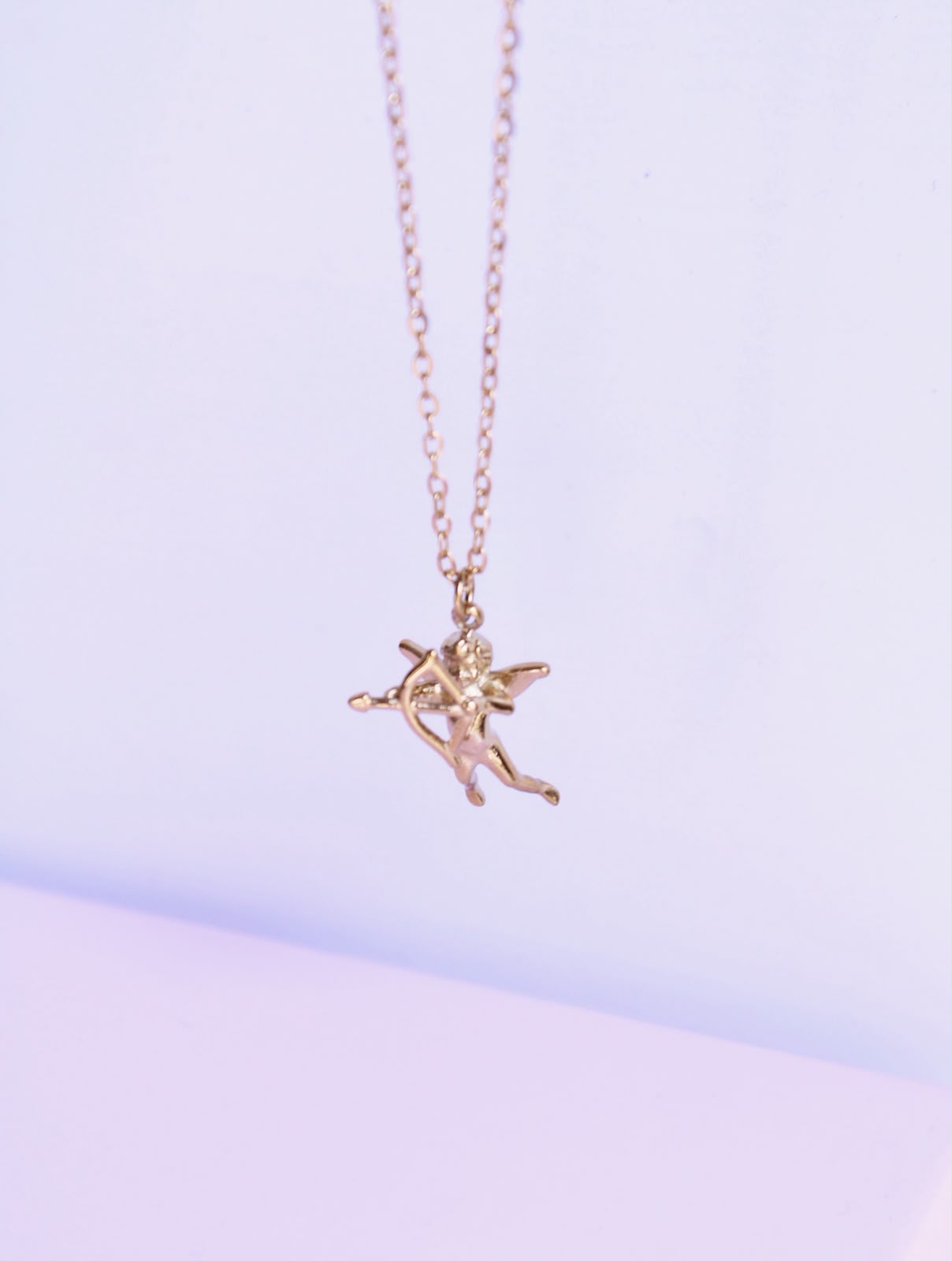 Collar de Cupido con cadena fina ajustable de acero inoxidable