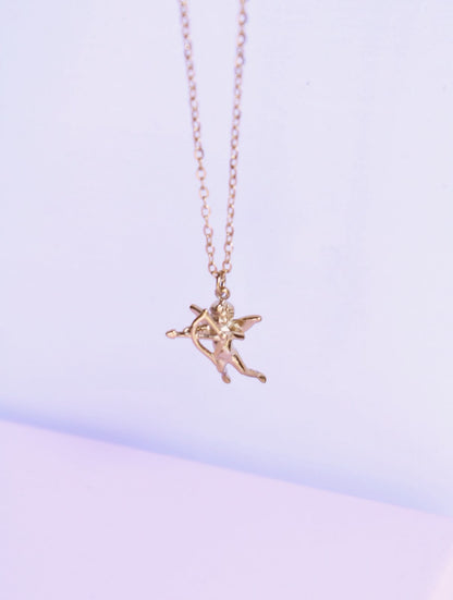 Collar de Cupido con cadena fina ajustable de acero inoxidable