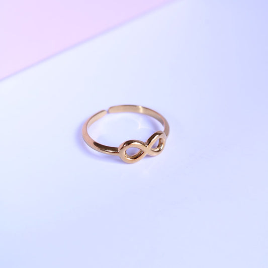 Anillo Infinito Ajustable de Acero Inoxidable Dorado