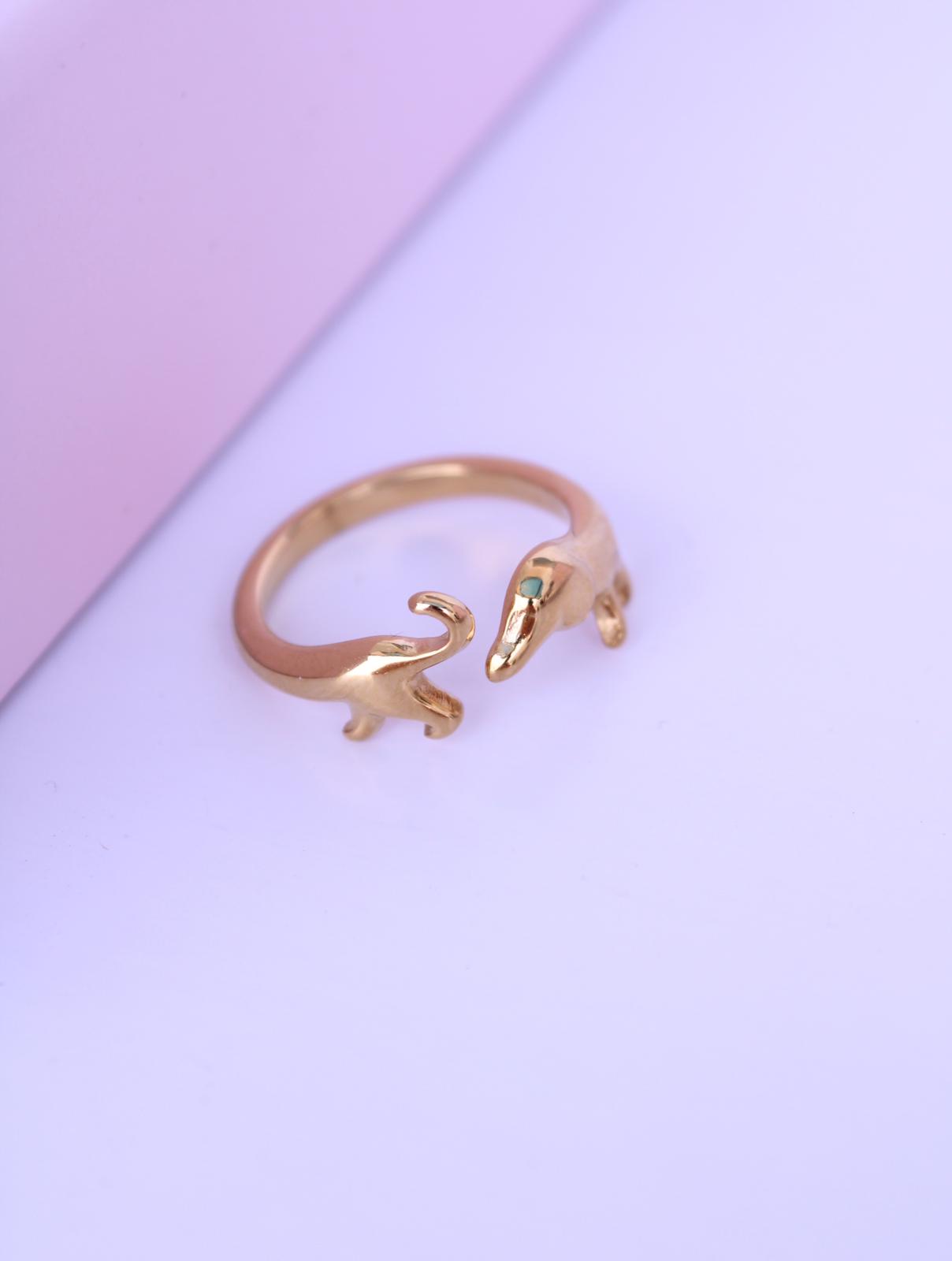 Anillo Perro Salchicha Gold Ajustable