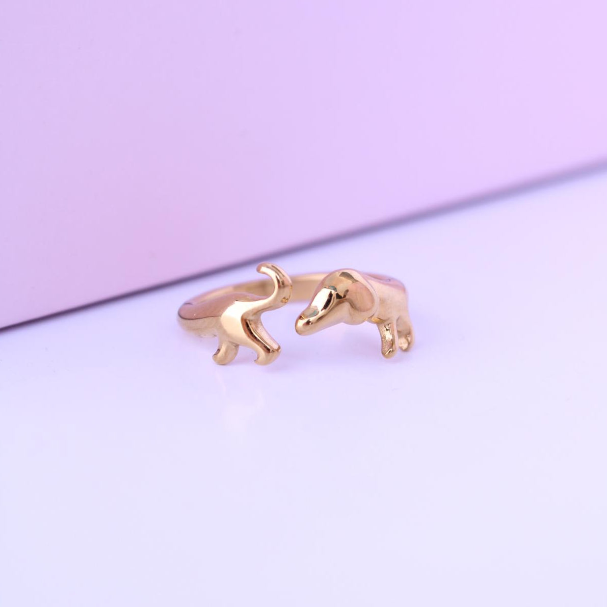 Anillo Perro Salchicha Gold Ajustable