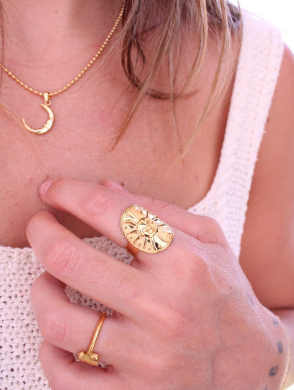 Anillo Sol Inca Gold