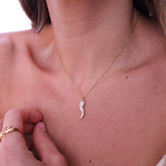 Collar Cornicello Brillante Gold