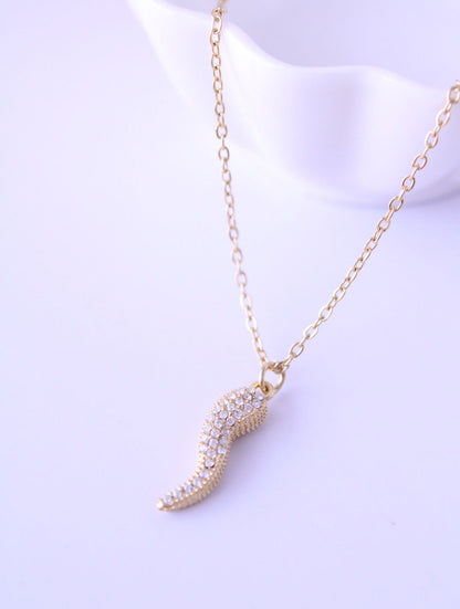 Collar Cornicello Brillante Gold