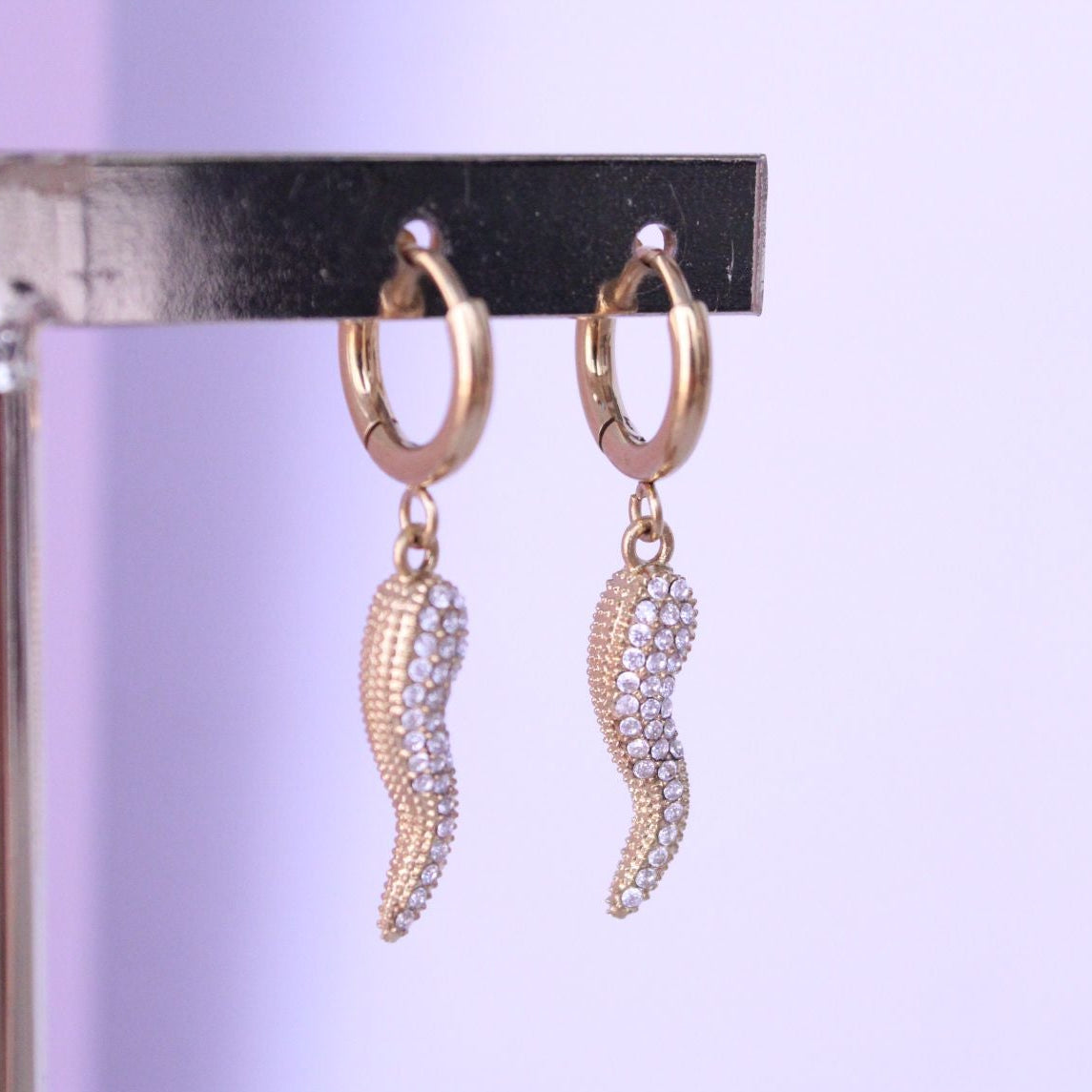 Pendientes Cornicello Brillante Gold