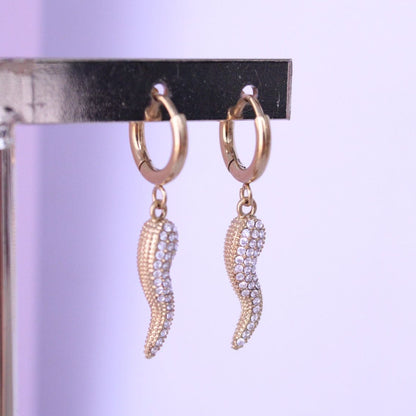 Pendientes Cornicello Brillante Gold