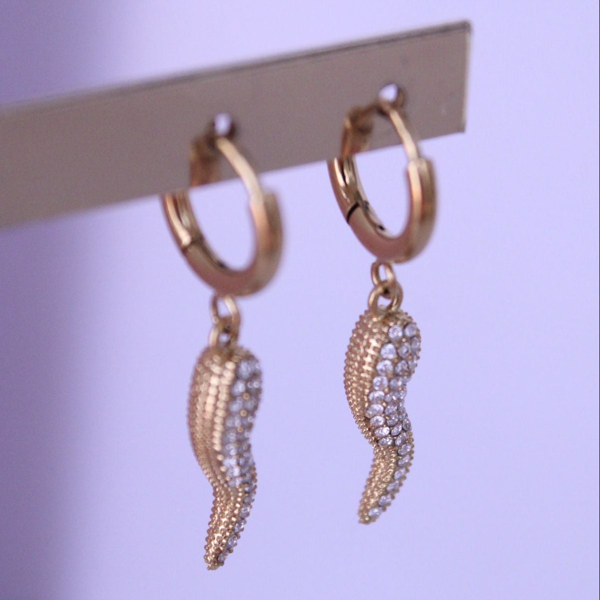 Pendientes Cornicello Brillante Gold