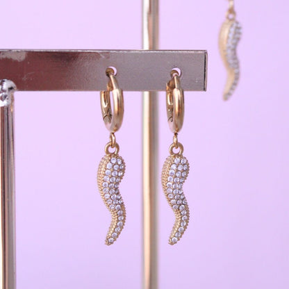 Pendientes Cornicello Brillante Gold