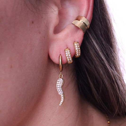 Pendientes Cornicello Brillante Gold
