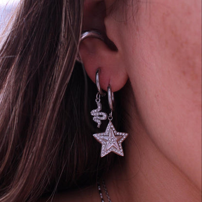 Pendientes Aro Serpiente Brillante