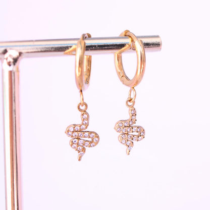 Pendientes Aro Serpiente Brillante