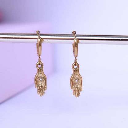 Pendientes Mano de Hamsa (Mano de Fátima)